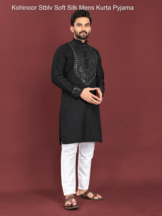 Kohinoor Stblv Soft Silk Mens Kurta Pyjama