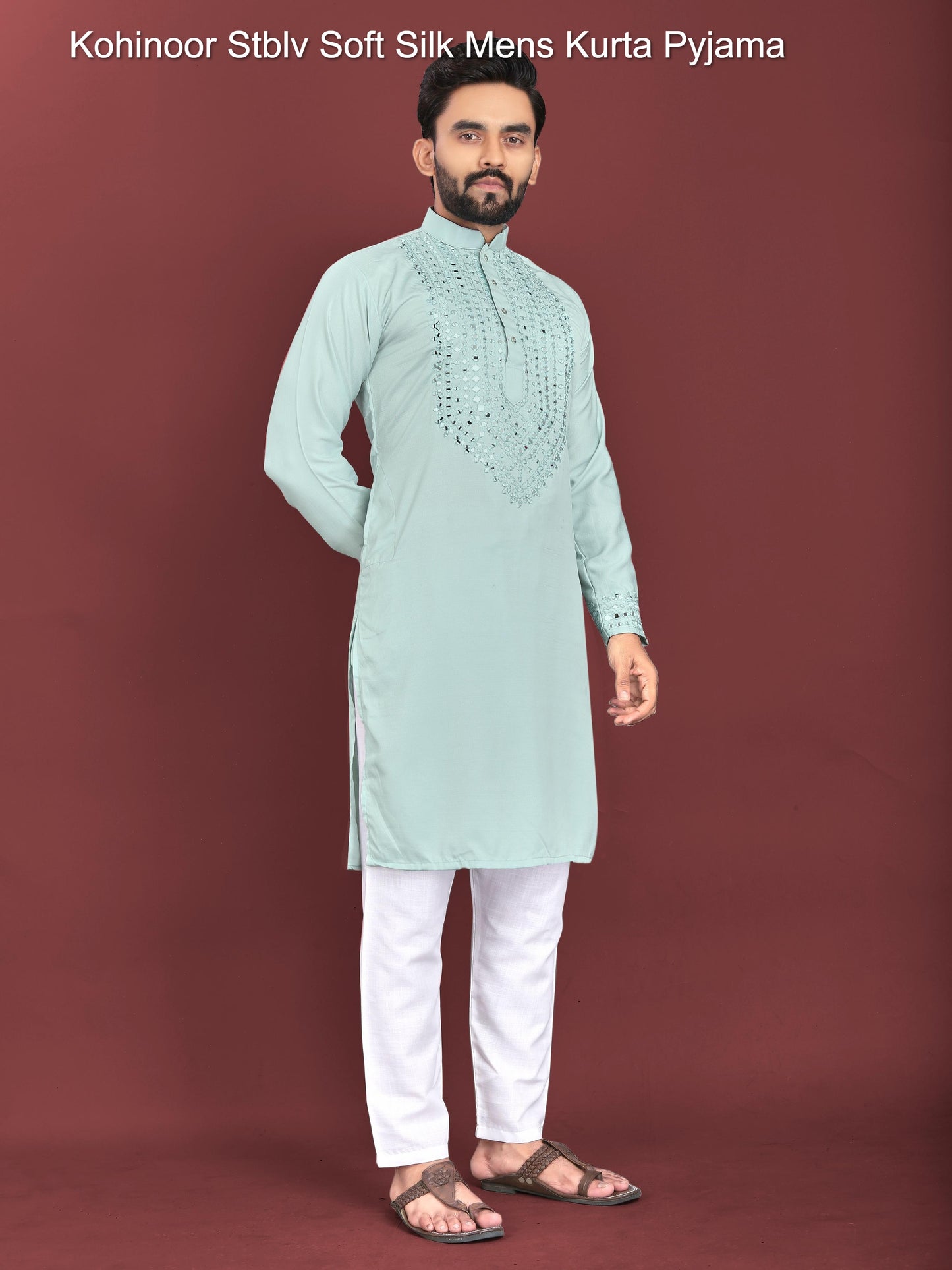 Kohinoor Stblv Soft Silk Mens Kurta Pyjama