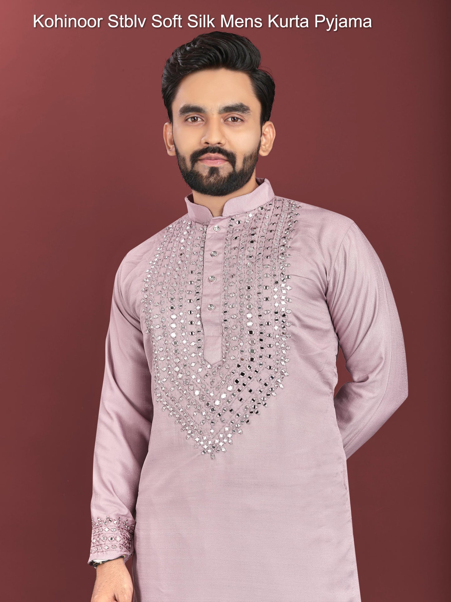 Kohinoor Stblv Soft Silk Mens Kurta Pyjama