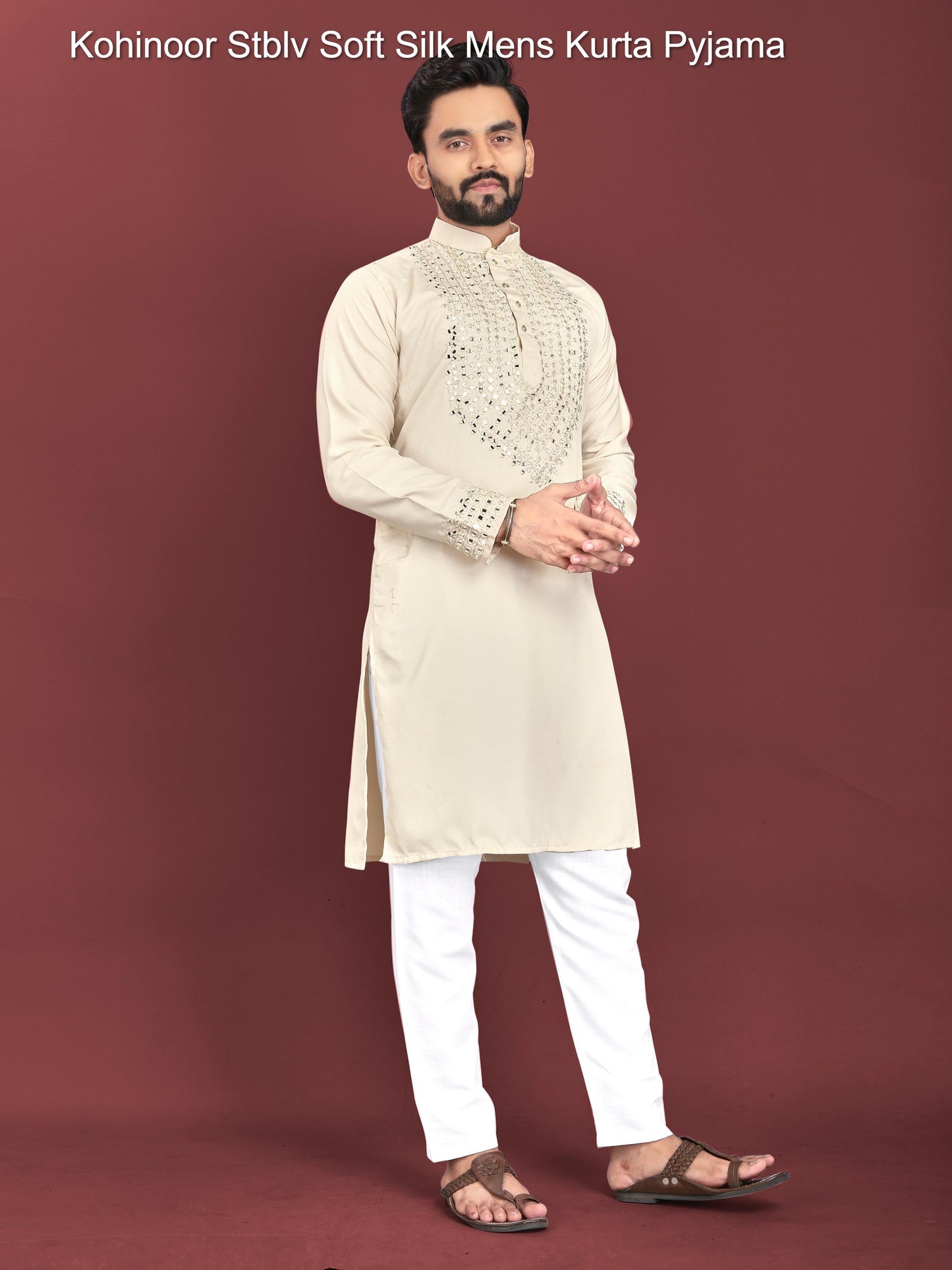 Kohinoor Stblv Soft Silk Mens Kurta Pyjama