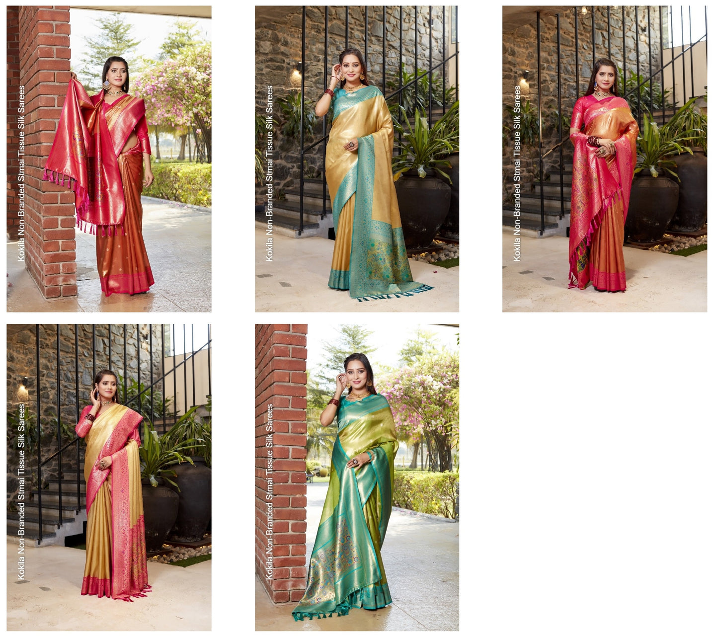 Kokila Non-Branded Stmai Tissue Silk Sarees