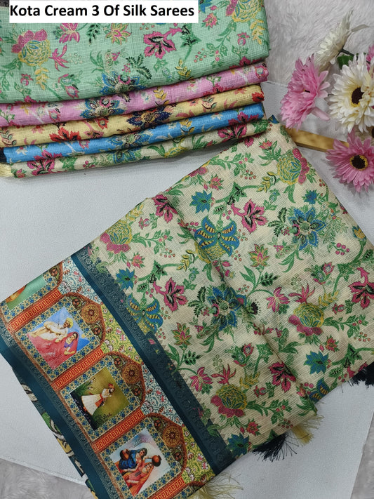 Kota Cream 3 Of Silk Sarees