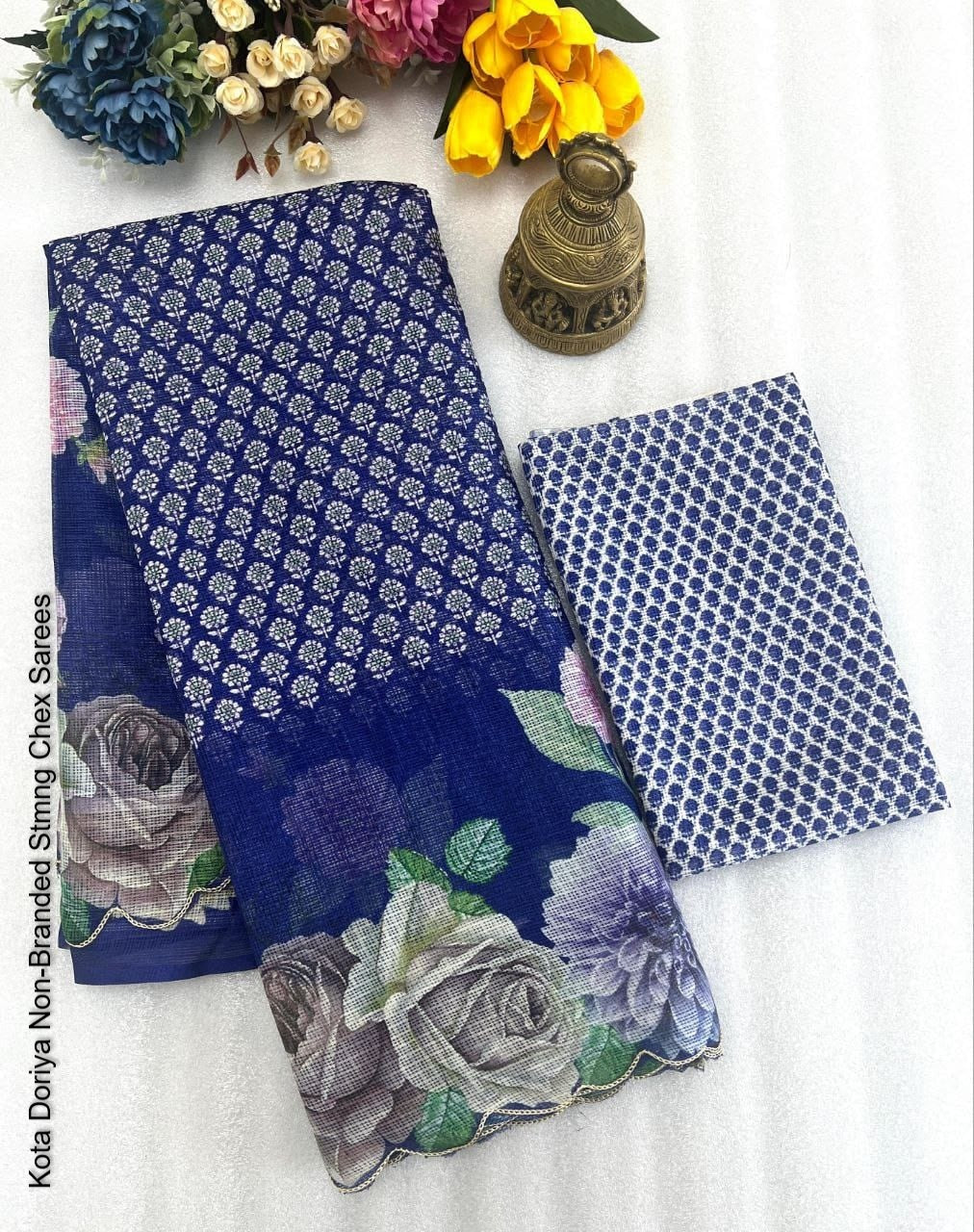 Kota Doriya Non-Branded Stmng Chex Sarees