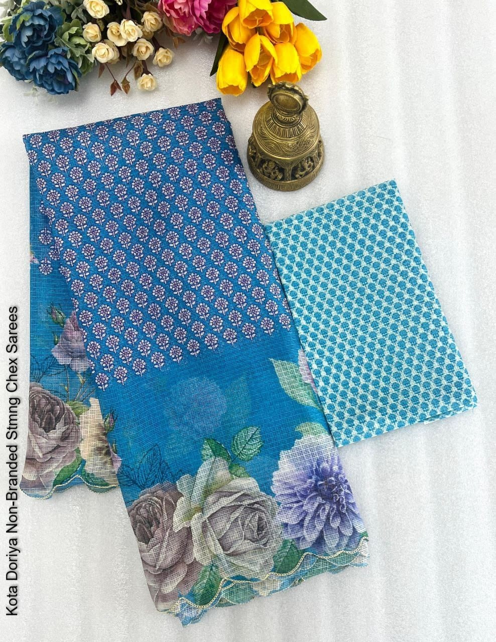 Kota Doriya Non-Branded Stmng Chex Sarees