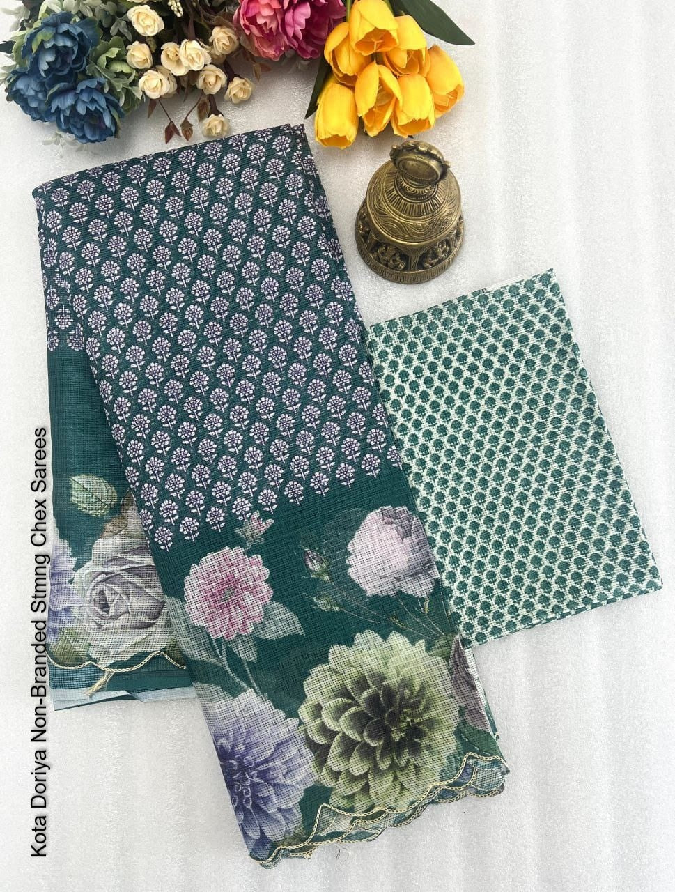 Kota Doriya Non-Branded Stmng Chex Sarees