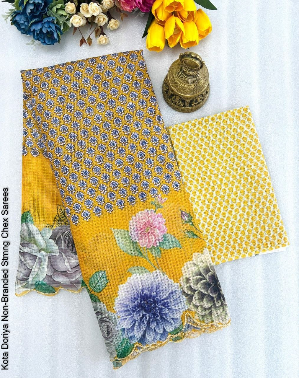 Kota Doriya Non-Branded Stmng Chex Sarees