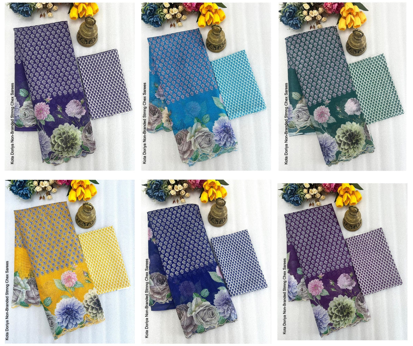 Kota Doriya Non-Branded Stmng Chex Sarees