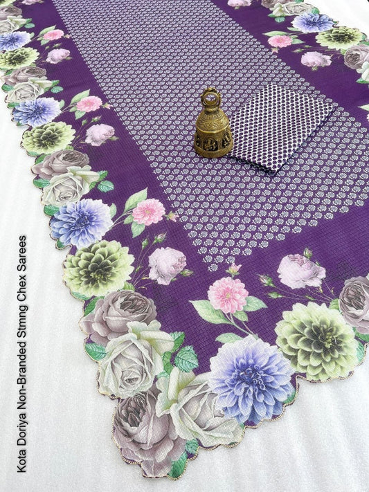 Kota Doriya Non-Branded Stmng Chex Sarees