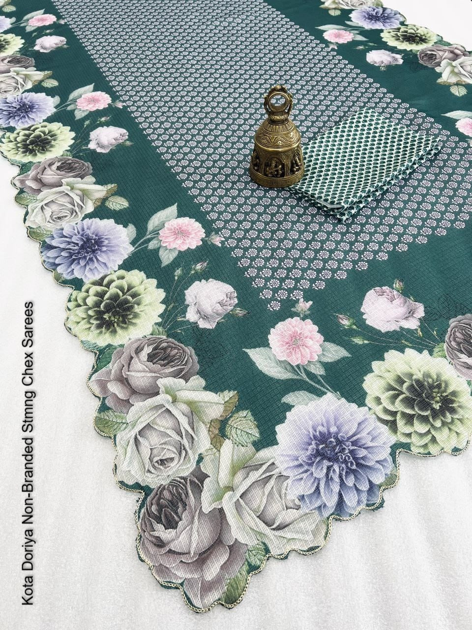 Kota Doriya Non-Branded Stmng Chex Sarees