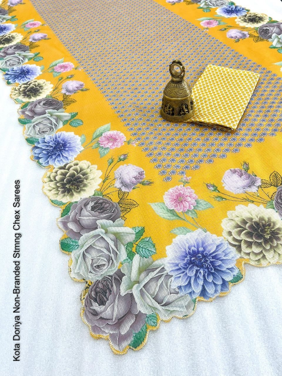 Kota Doriya Non-Branded Stmng Chex Sarees