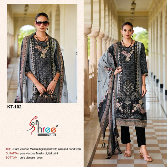 Kt-102 Shree Fabs Printed Karachi Unstitched Suits