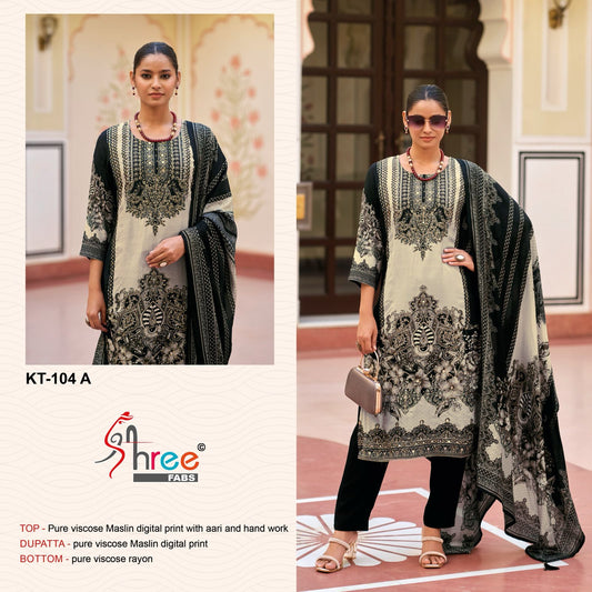 Kt-104 A Shree Fabs Printed Karachi Unstitched Suits