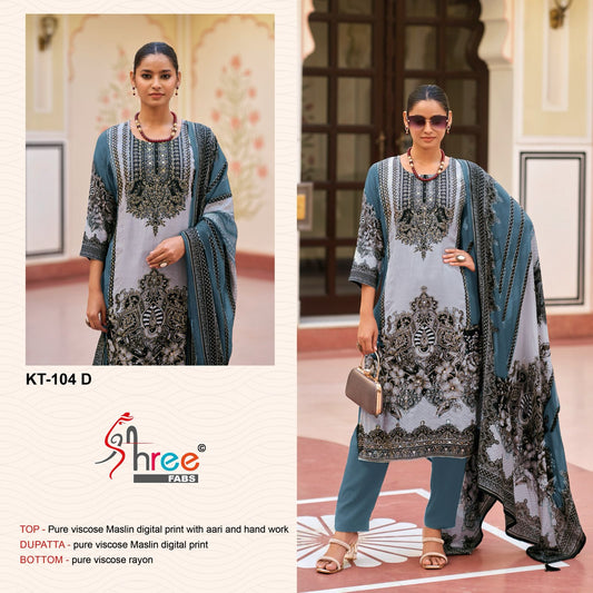 Kt-104 D Shree Fabs Printed Karachi Unstitched Suits