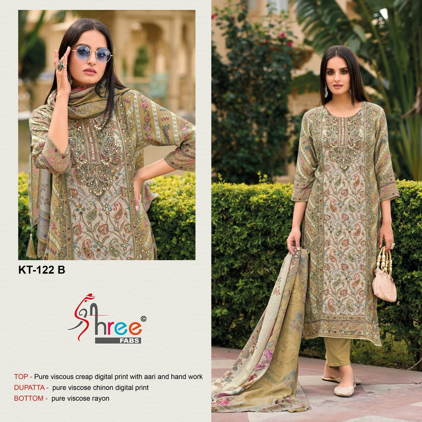 Kt-122B Shree Fabs Pure Viscose Pakistani Salwar Suits