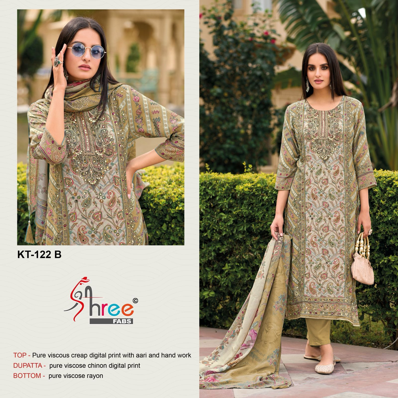 Kt-122B Shree Fabs Pure Viscose Pakistani Salwar Suits