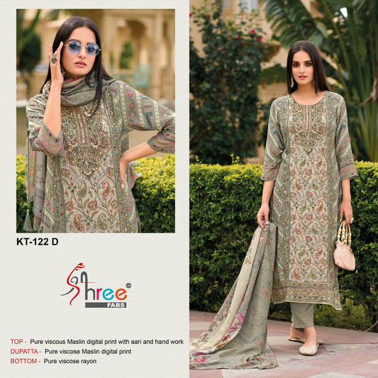 Kt-122 D Shree Fabs Printed Karachi Unstitched Suits