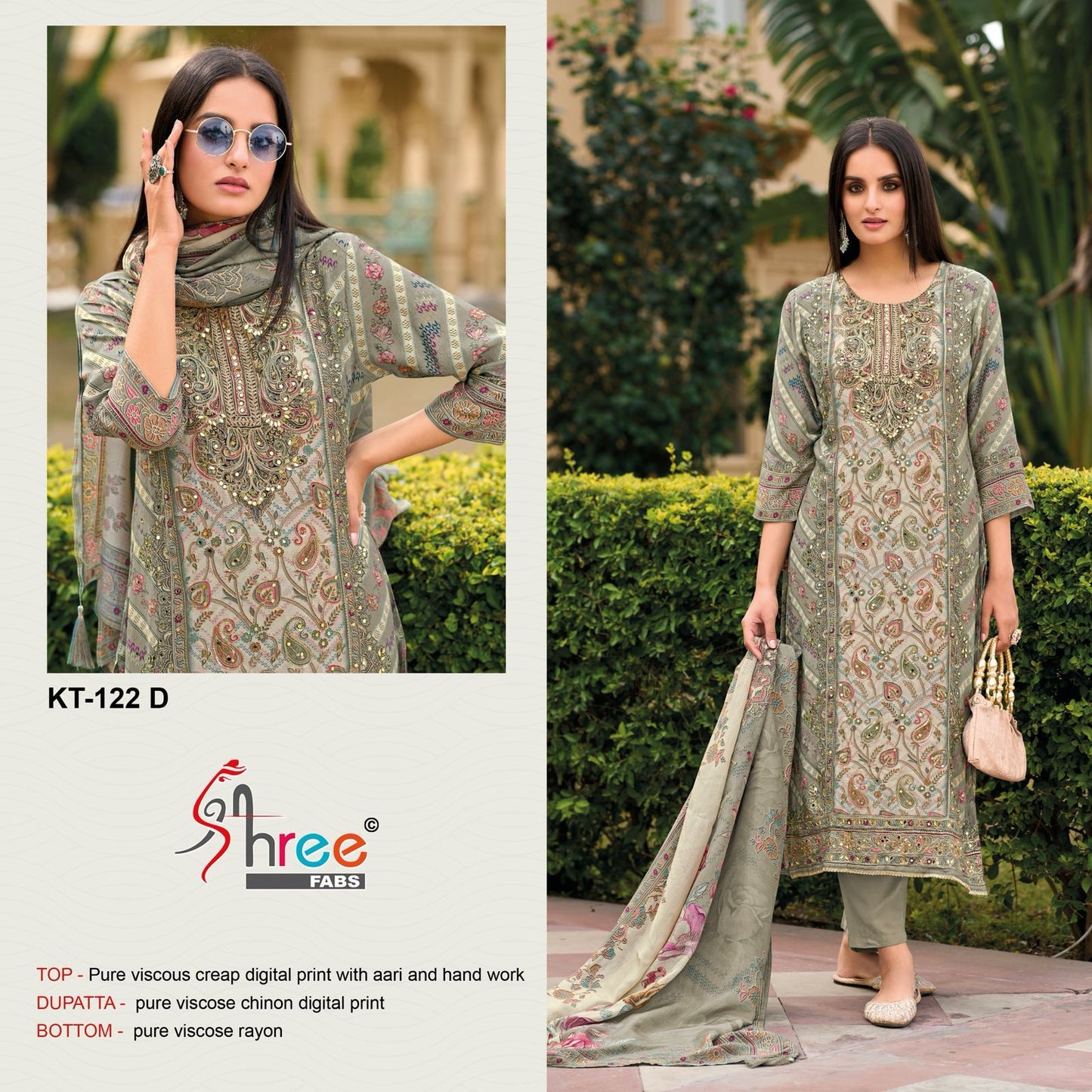 Kt-122D Shree Fabs Pure Viscose Pakistani Salwar Suits