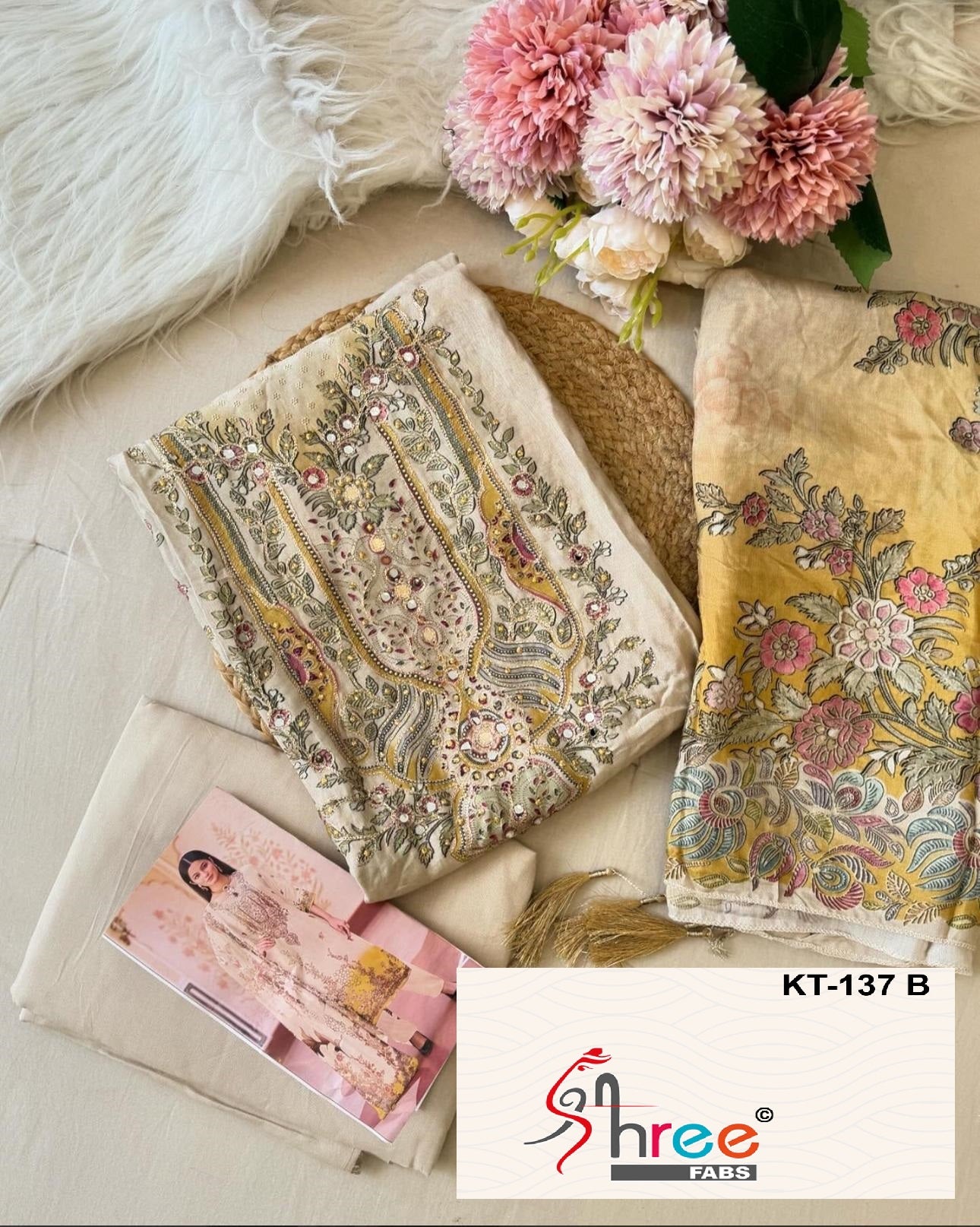 Kt-137 B Shree Fabs Printed Karachi Unstitched Suits