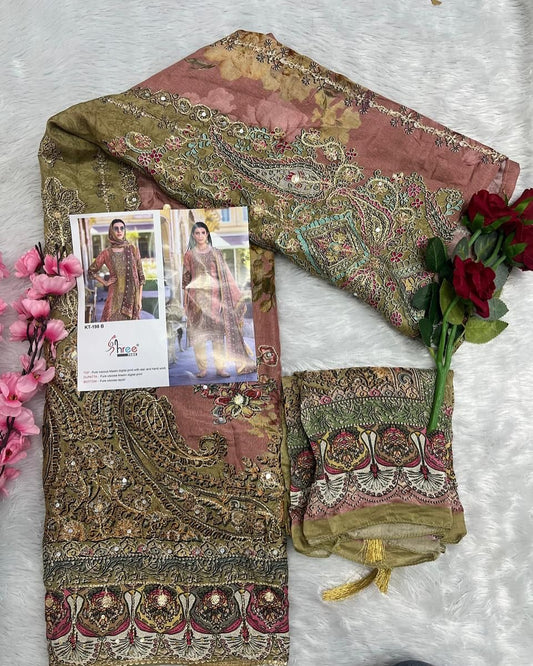 Kt-198 B Shree Fabs Viscose Muslin Pakistani Salwar Suits