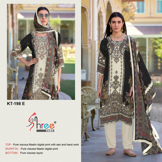 Kt-198 E Shree Fabs Printed Karachi Unstitched Suits