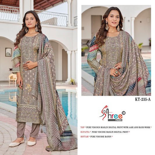 Kt-235-A Shree Fabs Printed Karachi Unstitched Suits
