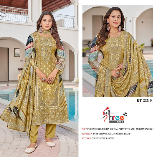 Kt-235-B Shree Fabs Printed Karachi Unstitched Suits