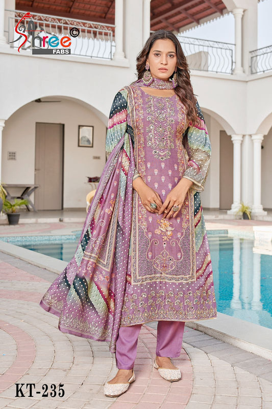Kt-235 Shree Fabs Printed Karachi Unstitched Suits