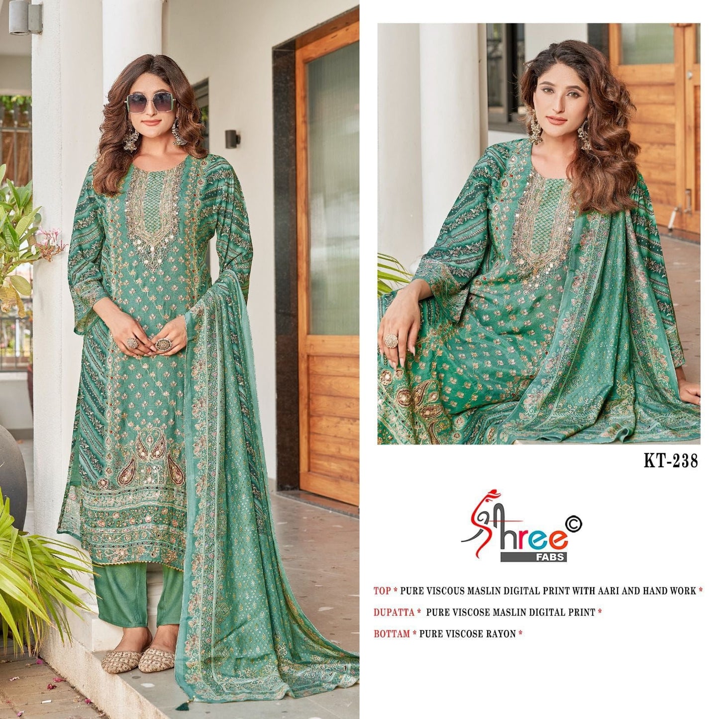 Kt-238 Shree Fabs Printed Karachi Unstitched Suits
