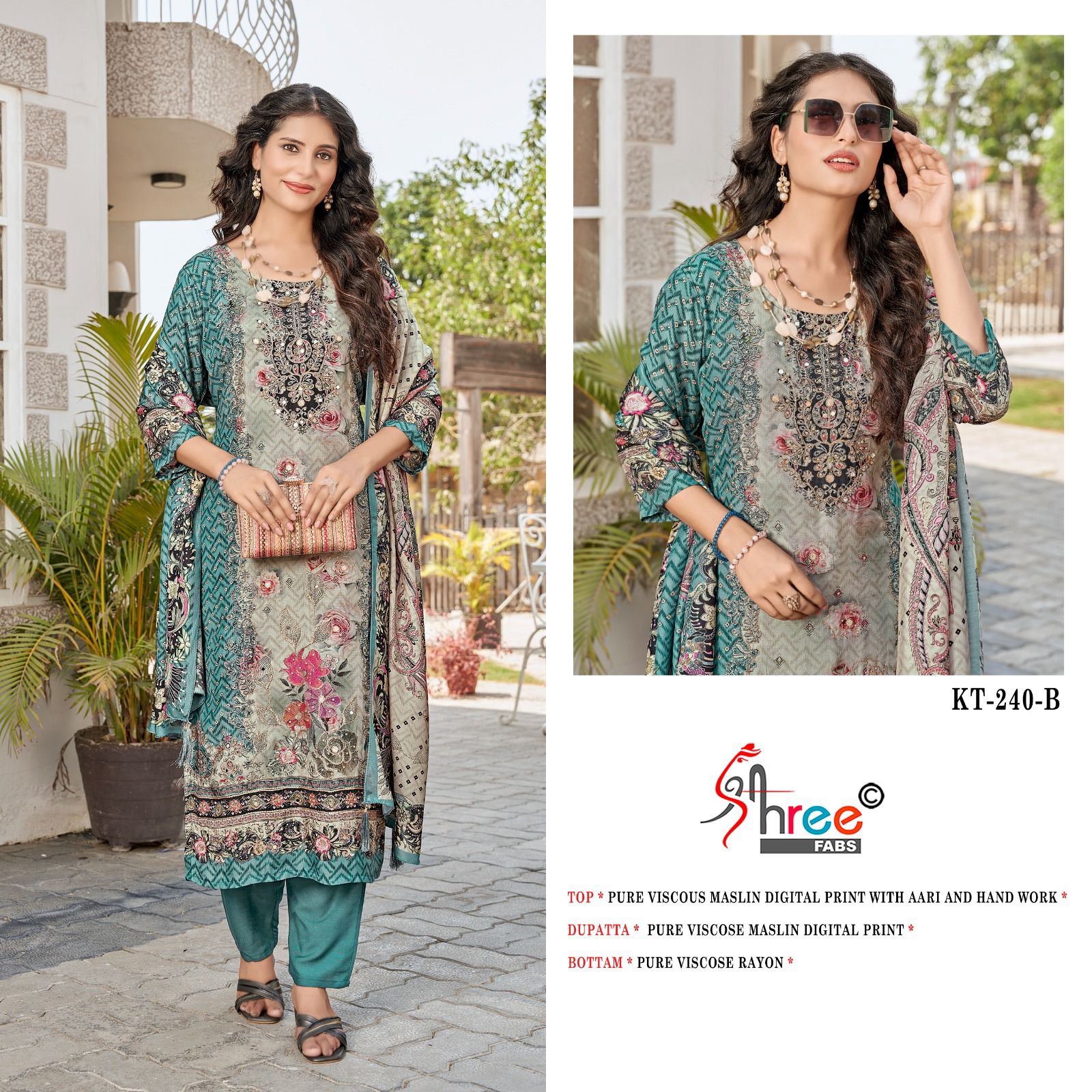 Kt-240B Shree Fabs Pure Viscose Pakistani Salwar Suits