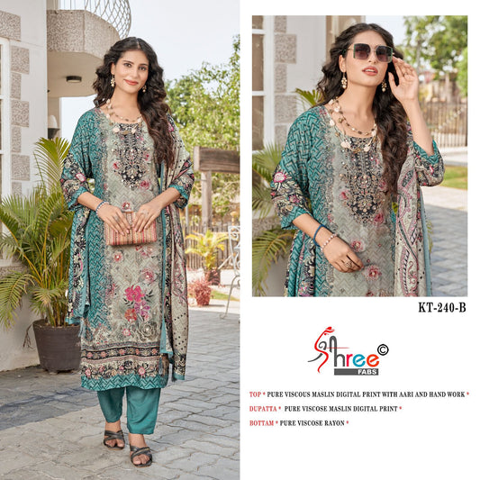 Kt-240B Shree Fabs Pure Viscose Pakistani Salwar Suits