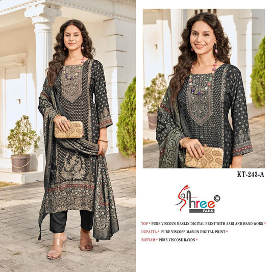 Kt-243-A Shree Fabs Pure Viscose Pakistani Salwar Suits