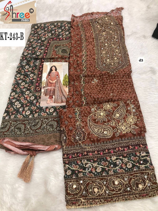 Kt-243-B Shree Fabs Pure Viscose Karachi Unstitched Suits