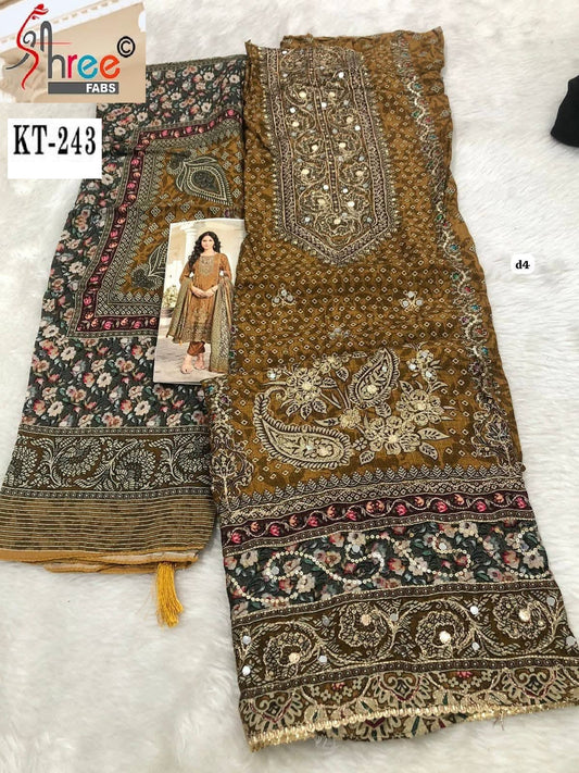 Kt-243 Shree Fabs Pure Viscose Karachi Unstitched Suits