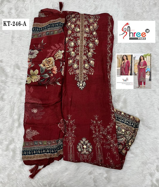 Kt-246-A Shree Fabs Viscose Karachi Unstitched Suits