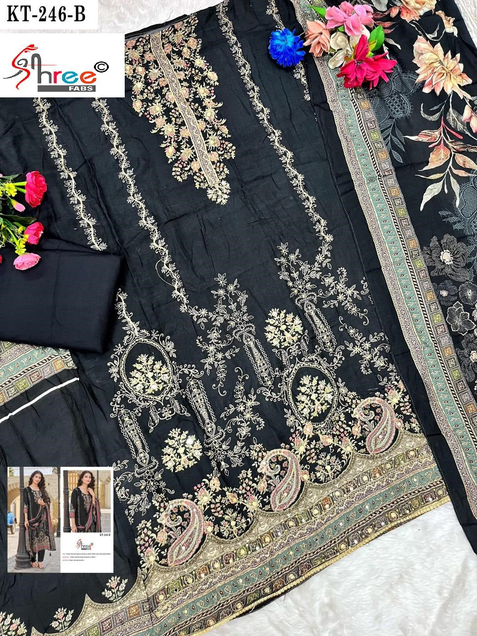Kt-246-B Shree Fabs Viscose Karachi Unstitched Suits