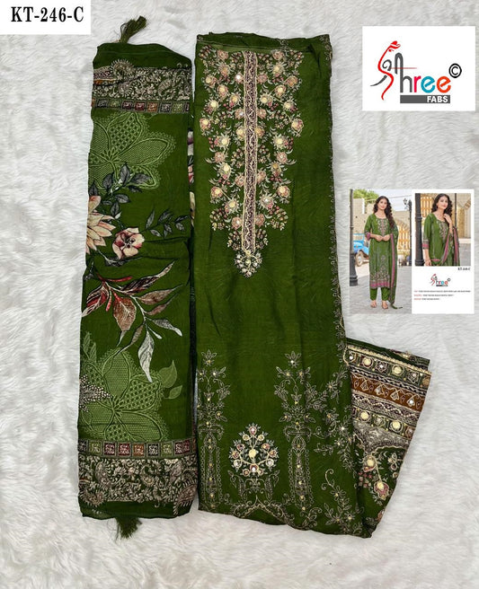 Kt-246-C Shree Fabs Viscose Karachi Unstitched Suits