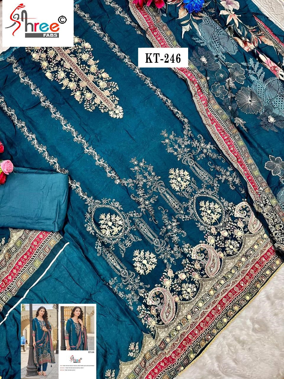 Kt-246 Shree Fabs Viscose Karachi Unstitched Suits