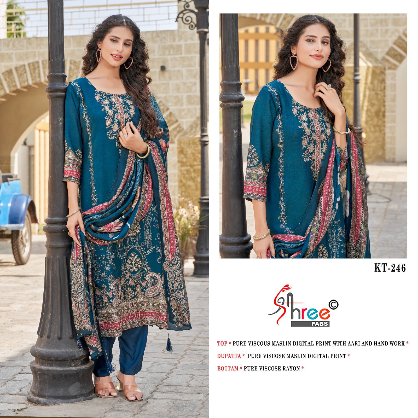 Kt-246 Shree Fabs Viscose Karachi Unstitched Suits