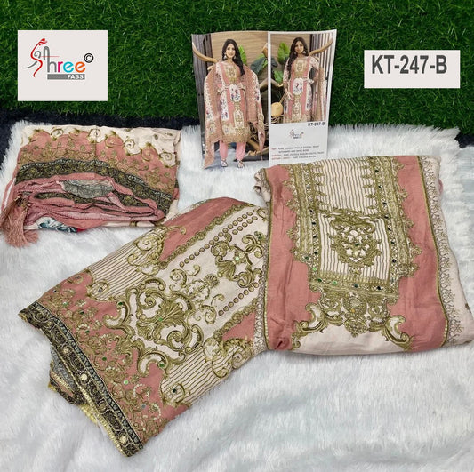 Kt-247-B Shree Fabs Printed Karachi Unstitched Suits