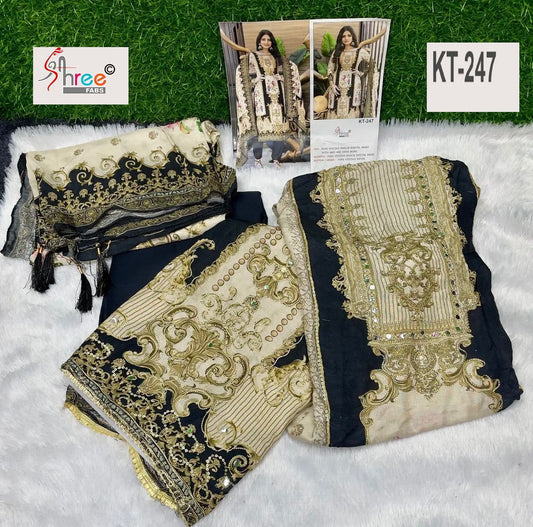 Kt-247 Shree Fabs Printed Karachi Unstitched Suits