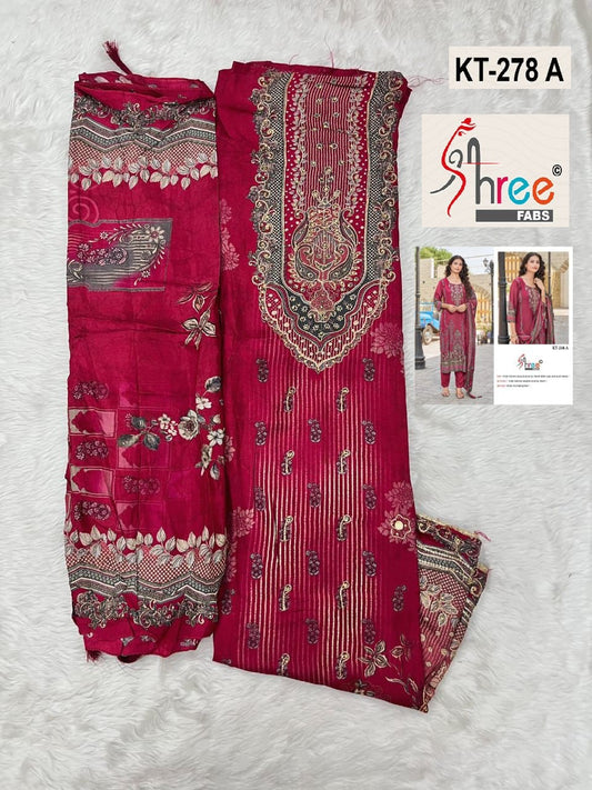 Kt-278 A Shree Fabs Printed Karachi Unstitched Suits