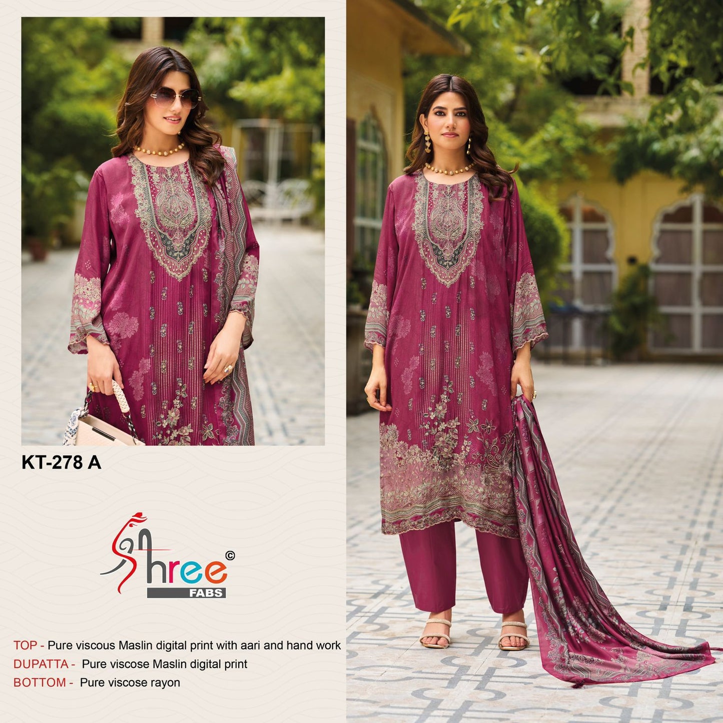 Kt-278 A Shree Fabs Printed Karachi Unstitched Suits