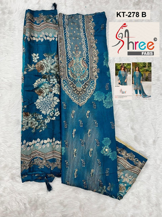 Kt-278 B Shree Fabs Printed Karachi Unstitched Suits