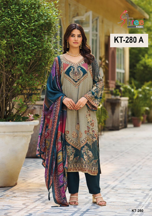 Kt-280 A Shree Fabs Viscose Pakistani Salwar Suits
