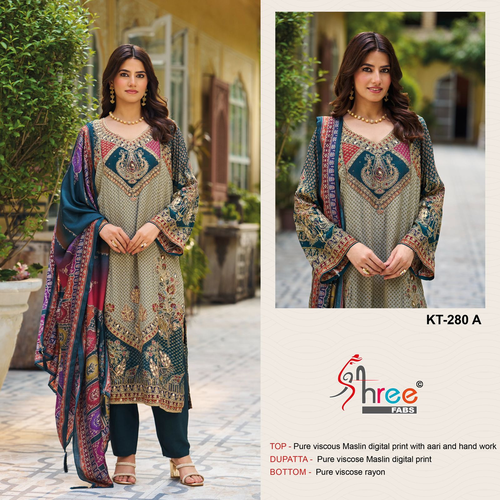 Kt-280 A Shree Fabs Viscose Pakistani Salwar Suits