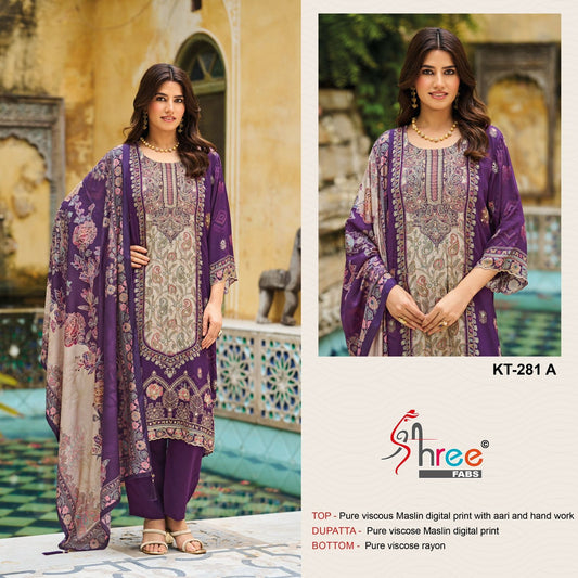 Kt-281 A Shree Fabs Printed Karachi Unstitched Suits