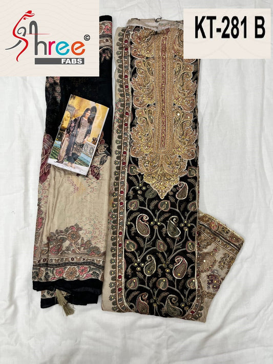 Kt-281 B Shree Fabs Printed Karachi Unstitched Suits