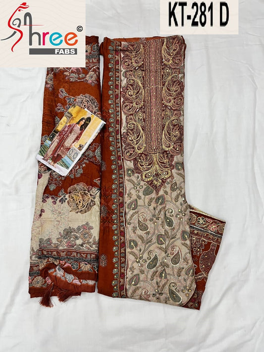 Kt-281 D Shree Fabs Printed Karachi Unstitched Suits