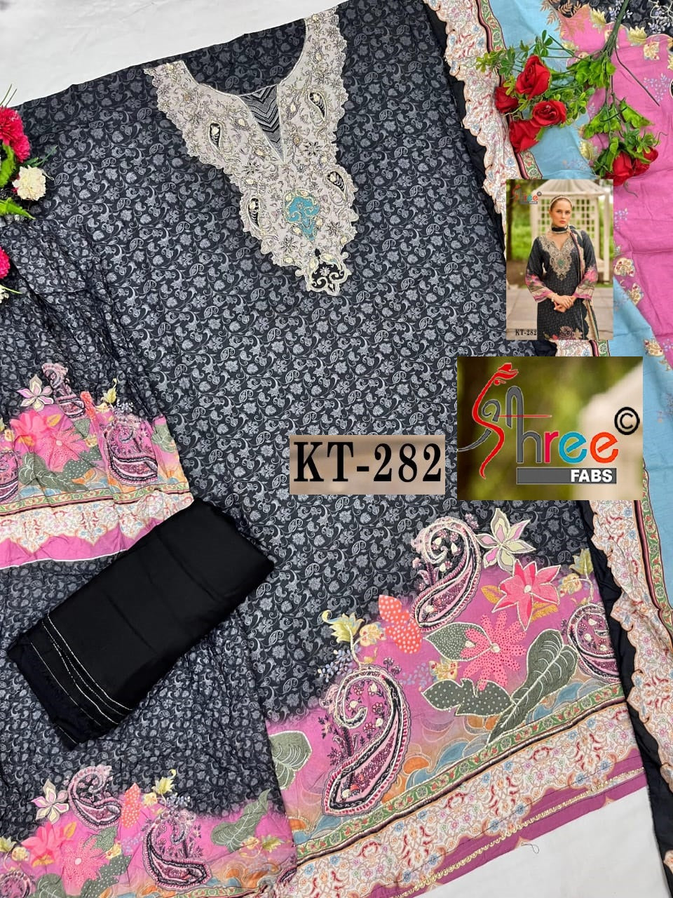 Kt-282 Shree Fabs Pure Viscose Karachi Unstitched Suits