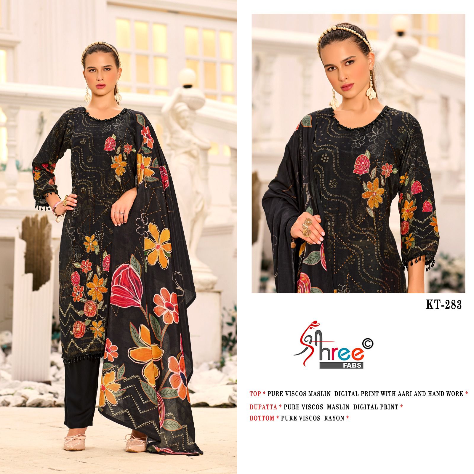 Kt-283 Shree Fabs Pure Viscose Karachi Unstitched Suits